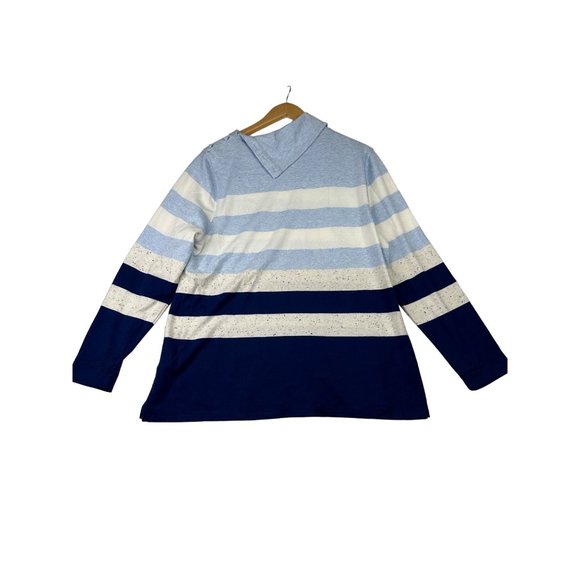 T by Talbots Striped Sweater sz XL P Blue/White - Picture 7 of 7